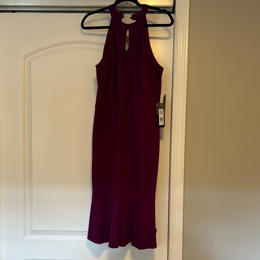 NWT! Bebe Burgundy High Neck Dress